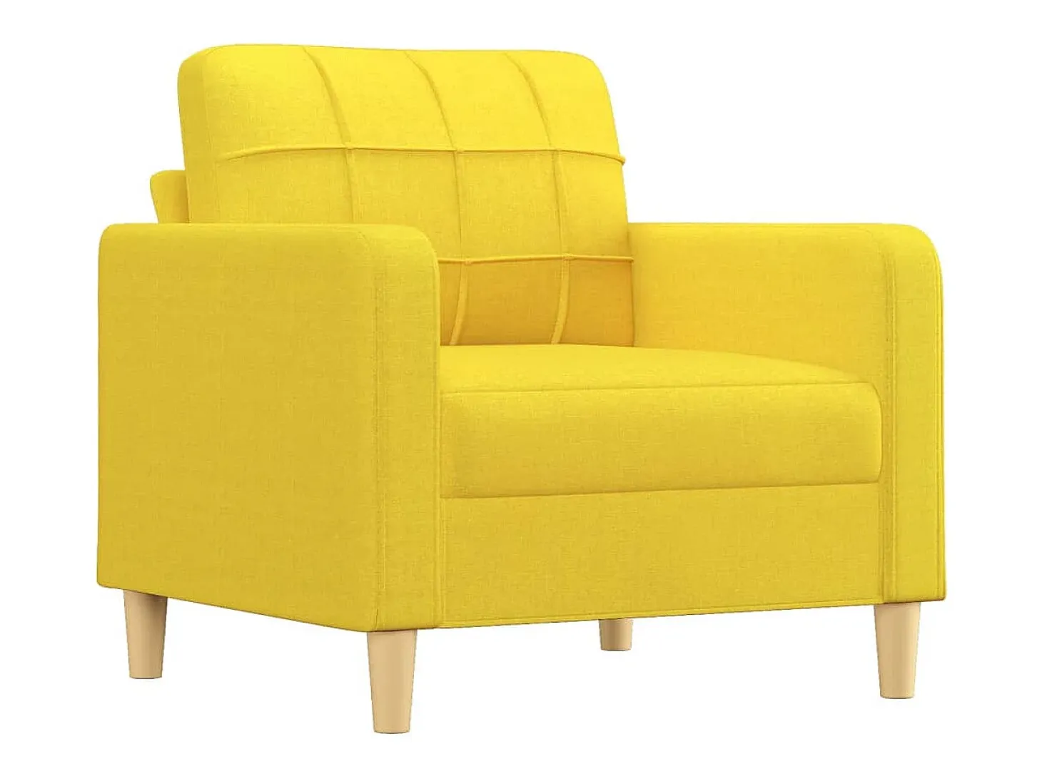 Sillón con taburete tela amarillo claro 60 cm