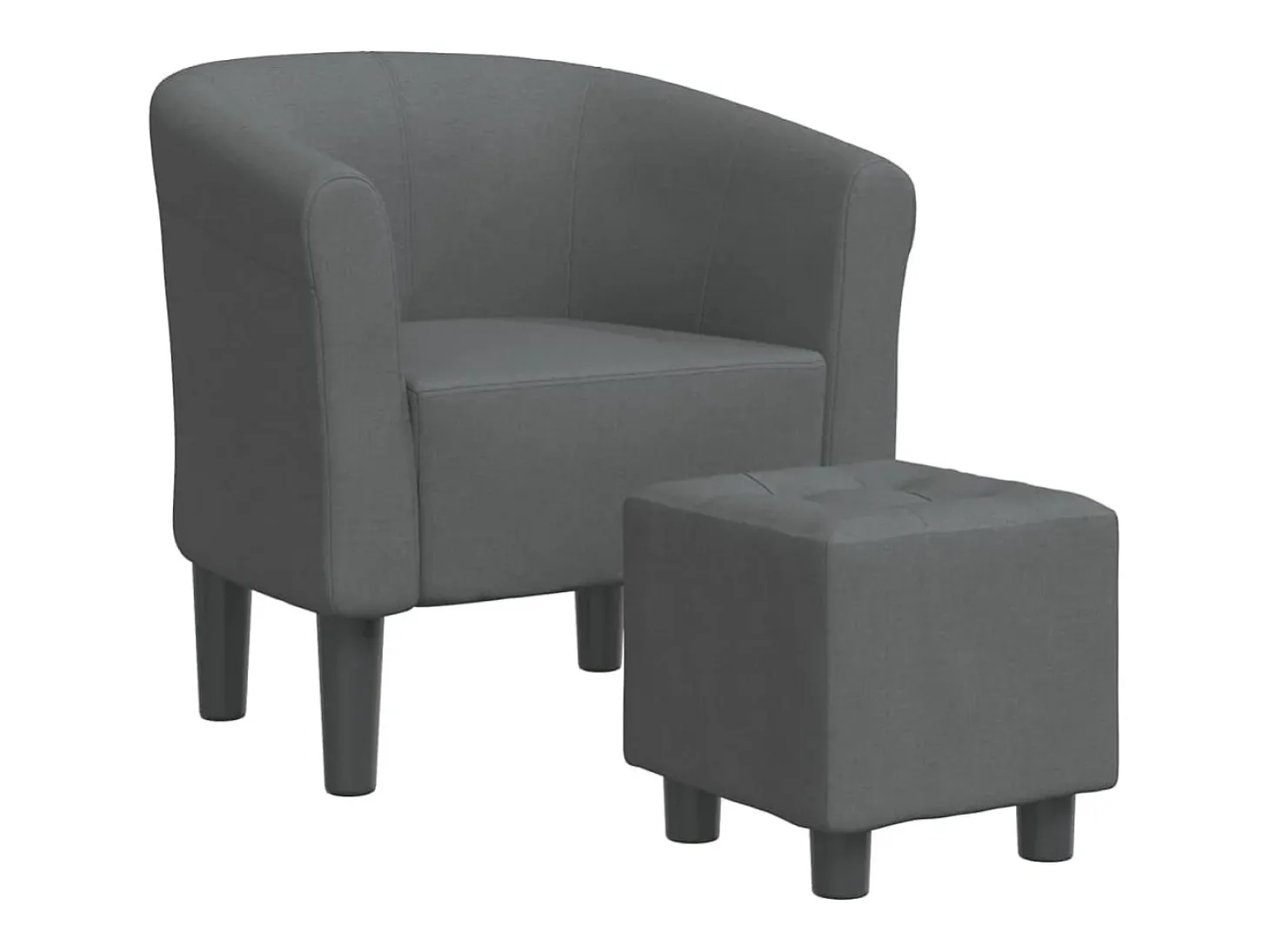 Sillón con taburete tela gris oscuro