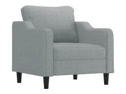 Sillón con taburete tela gris claro 60 cm