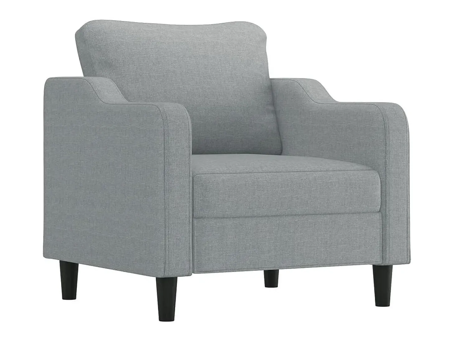 Sillón con taburete tela gris claro 60 cm