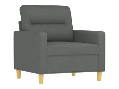 Sillón con taburete tela gris oscuro 60 cm