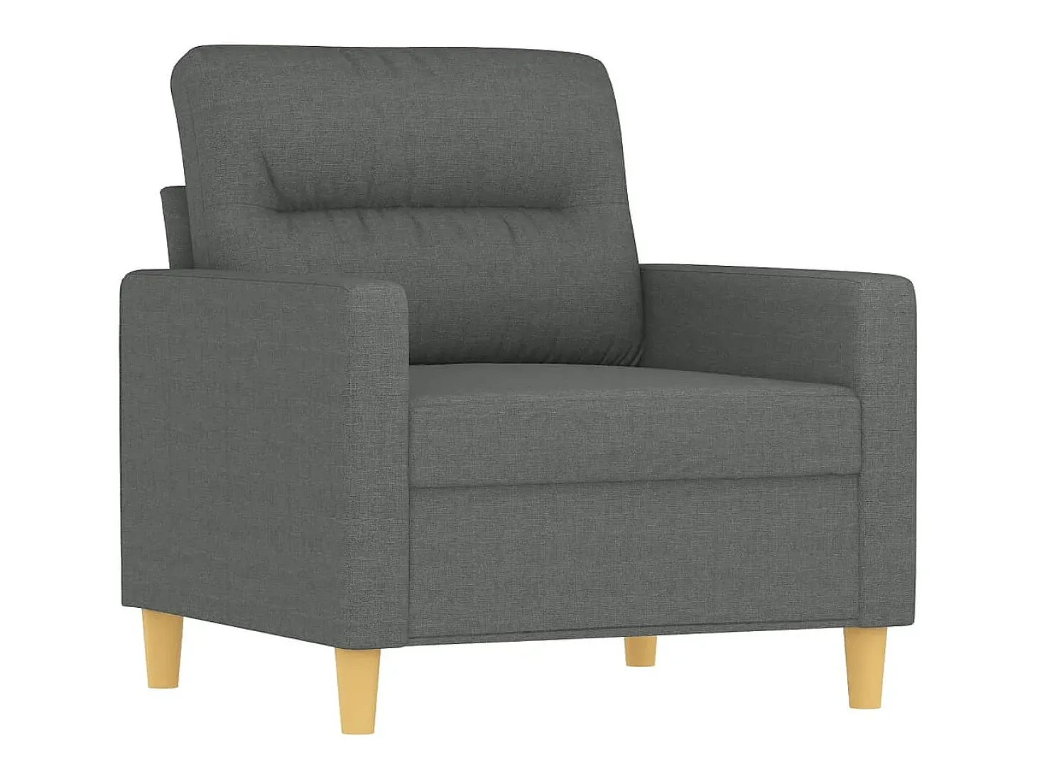 Sillón con taburete tela gris oscuro 60 cm