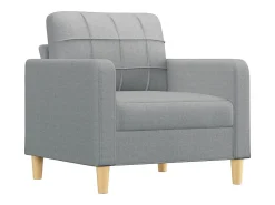 Sillón con taburete tela gris claro 60 cm