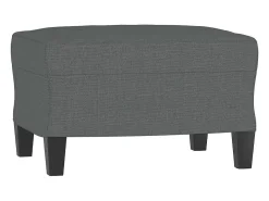 Sillón con taburete tela gris oscuro 60 cm