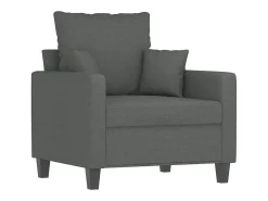 Sillón con taburete tela gris oscuro 60 cm