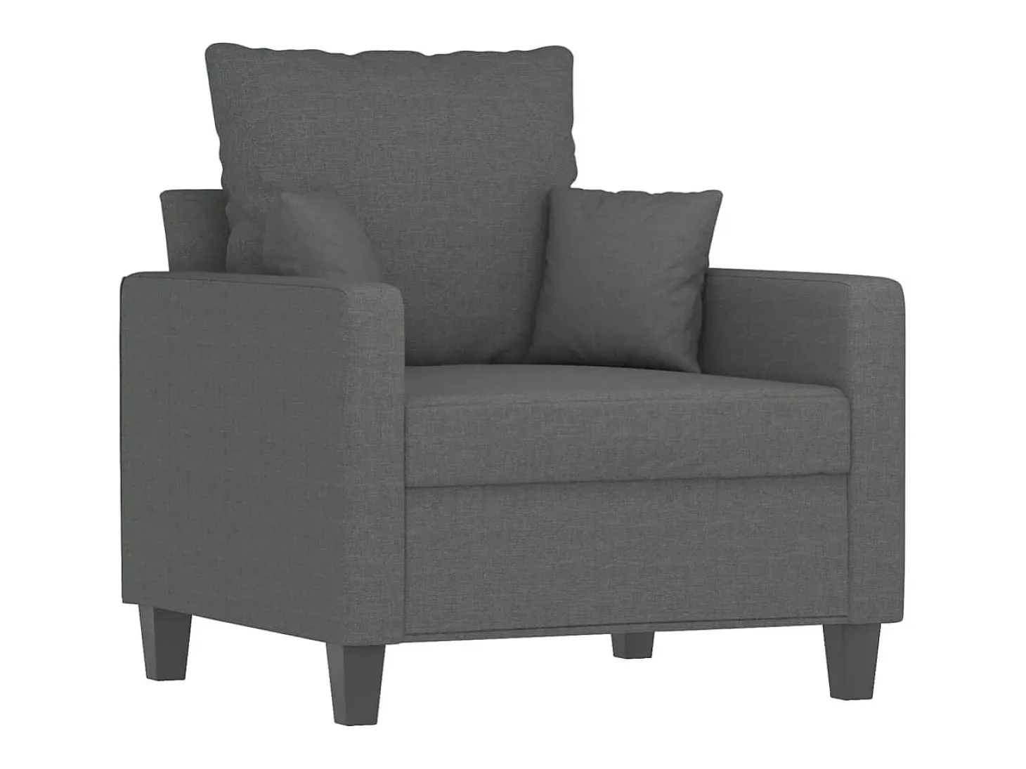 Sillón con taburete tela gris oscuro 60 cm