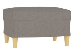 Sillón con taburete tela gris taupe 60 cm
