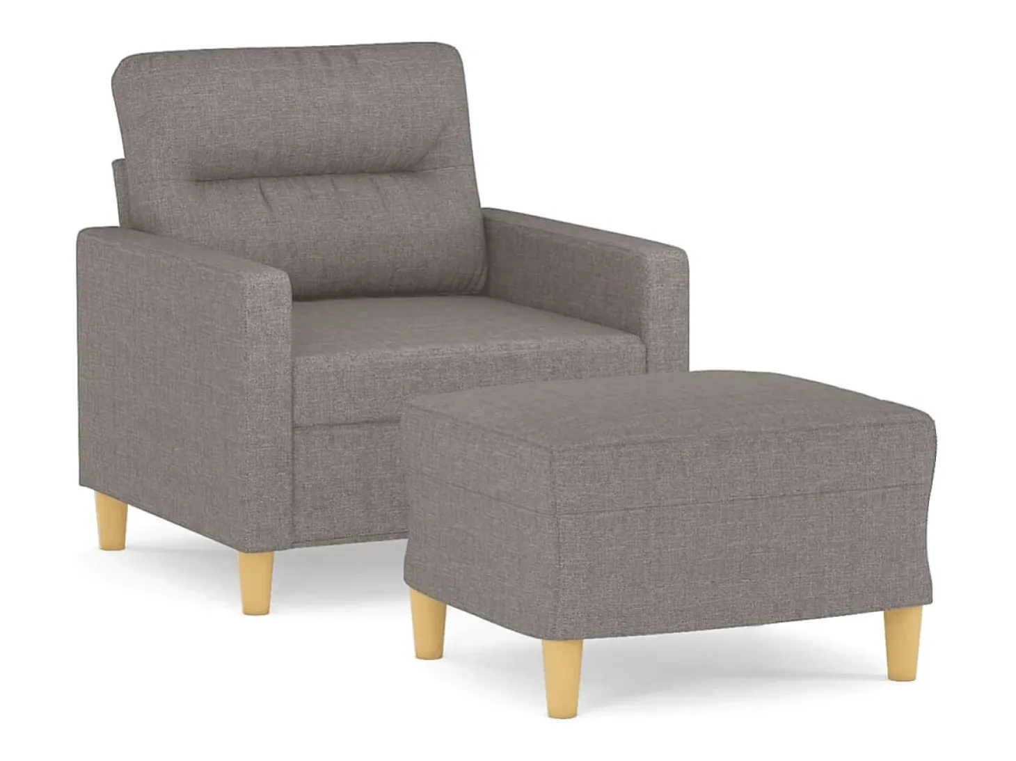 Sillón con taburete tela gris taupe 60 cm