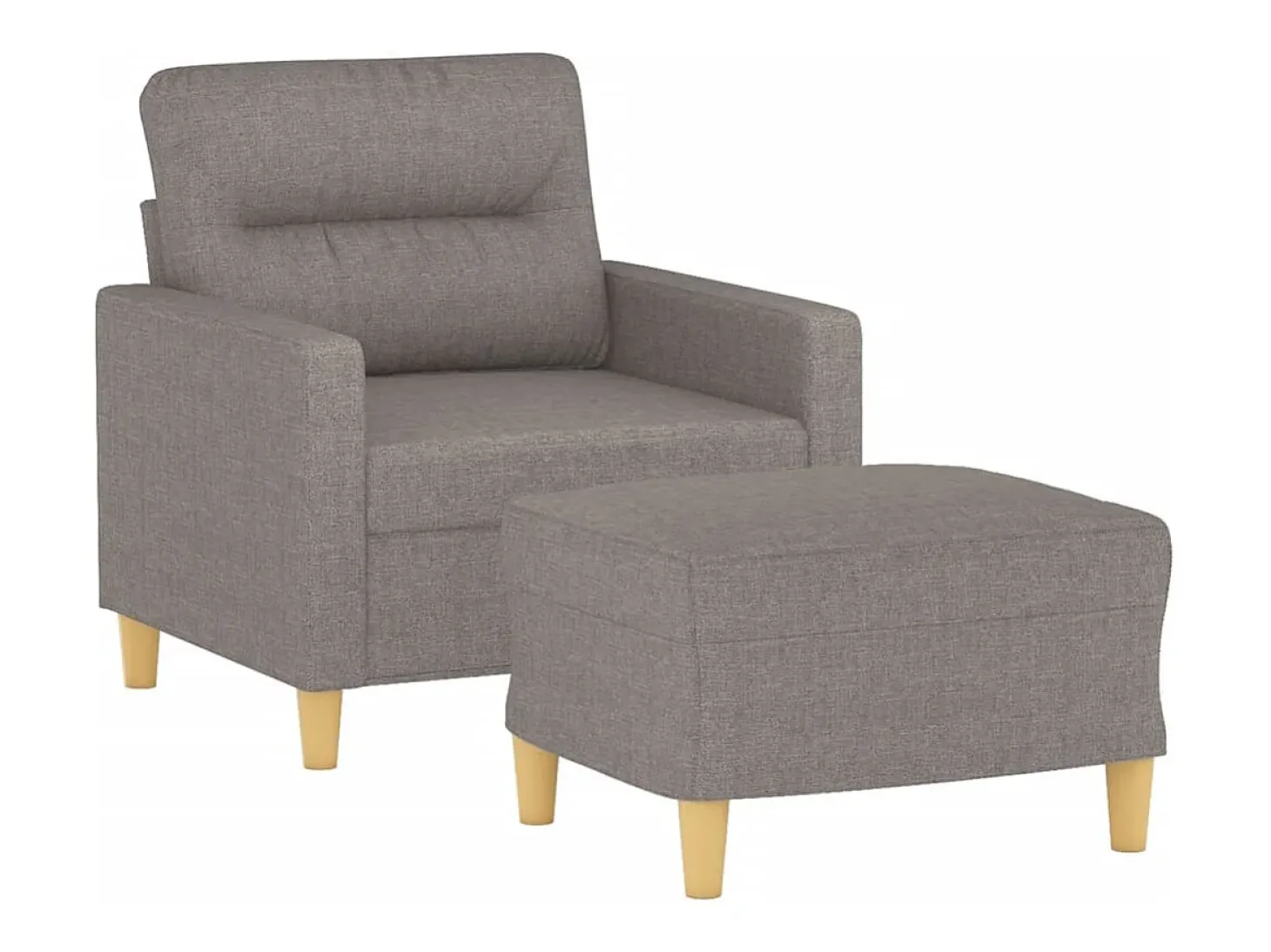 Sillón con taburete tela gris taupe 60 cm
