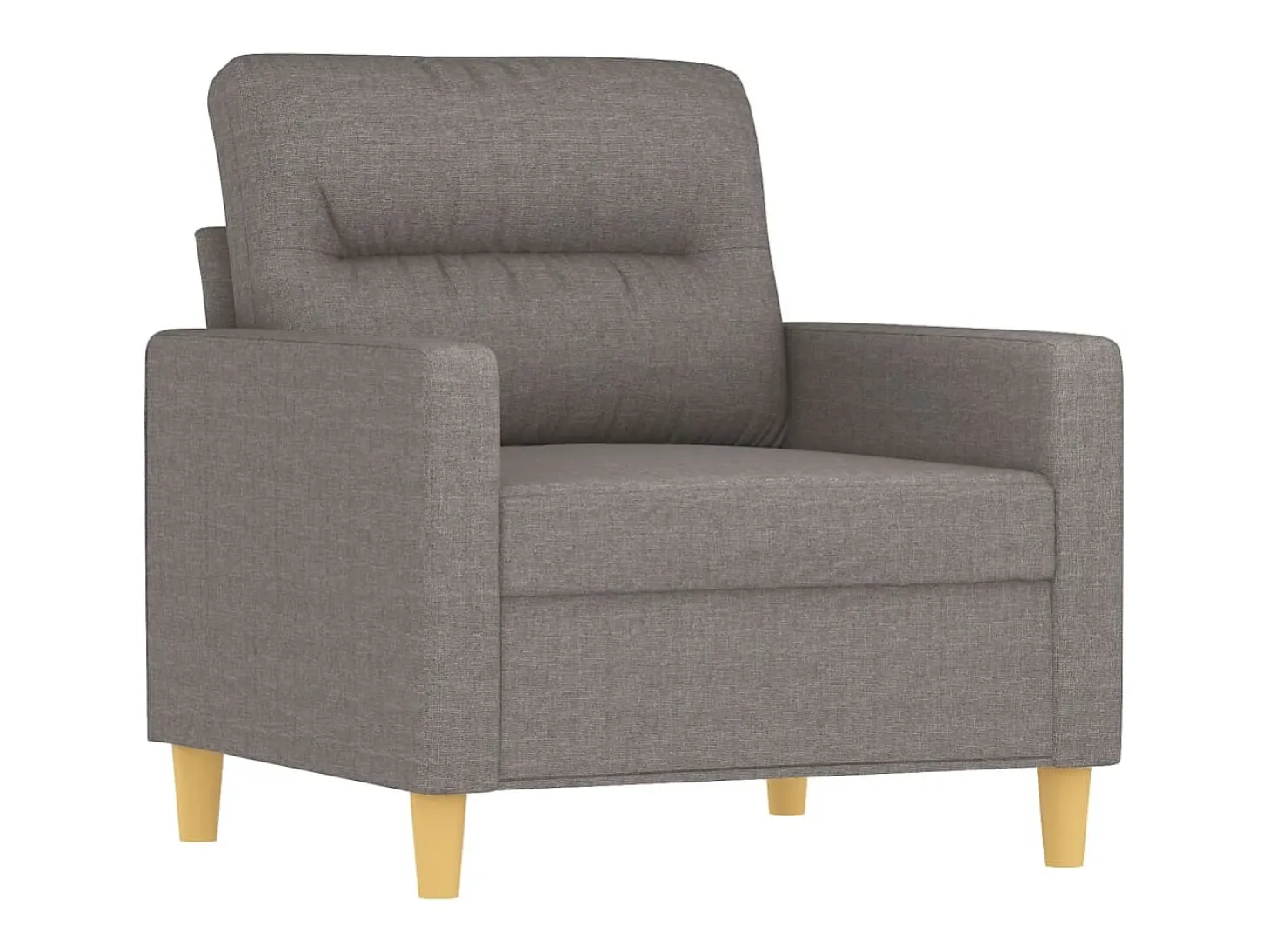 Sillón con taburete tela gris taupe 60 cm