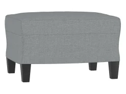 Sillón con taburete tela gris claro 60 cm