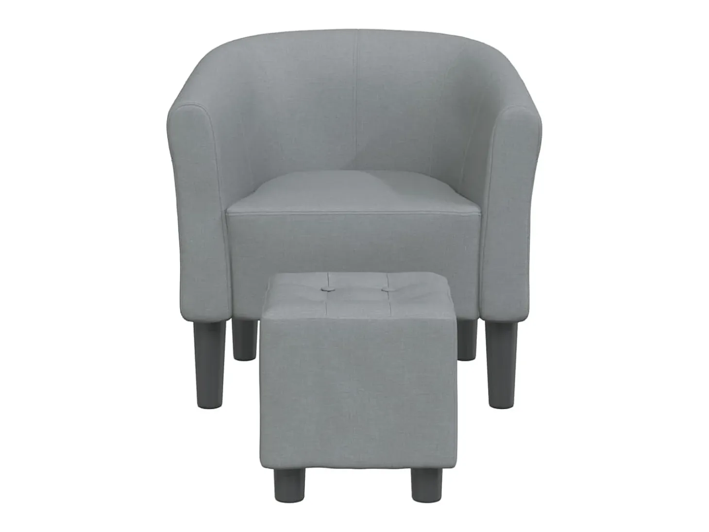 Sillón con taburete tela gris claro