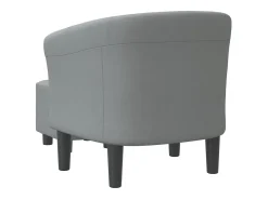Sillón con taburete tela gris claro