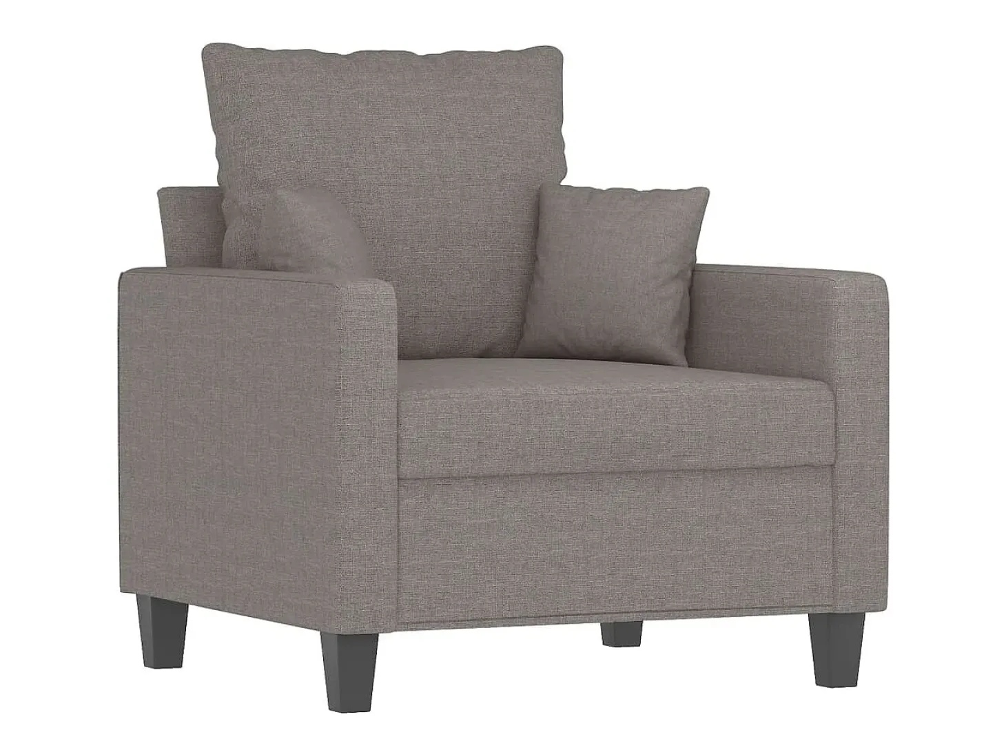 Sillón con taburete tela gris taupe 60 cm