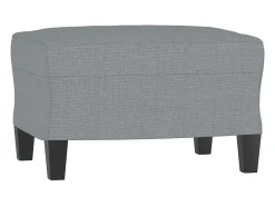 Sillón con taburete tela gris claro 60 cm
