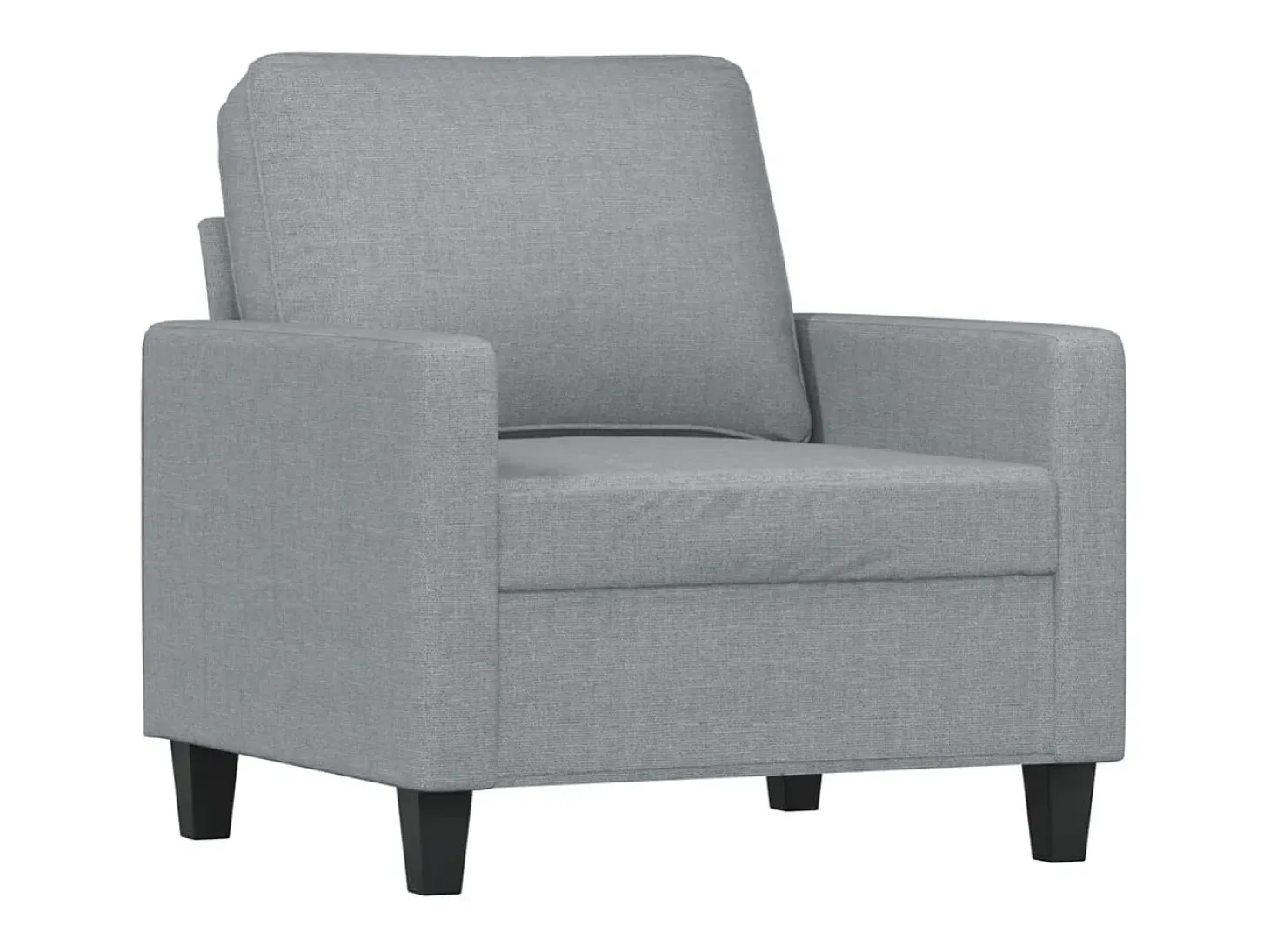 Sillón con taburete tela gris claro 60 cm
