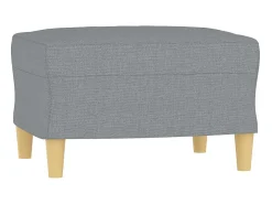 Sillón con taburete tela gris claro 60 cm ES93070