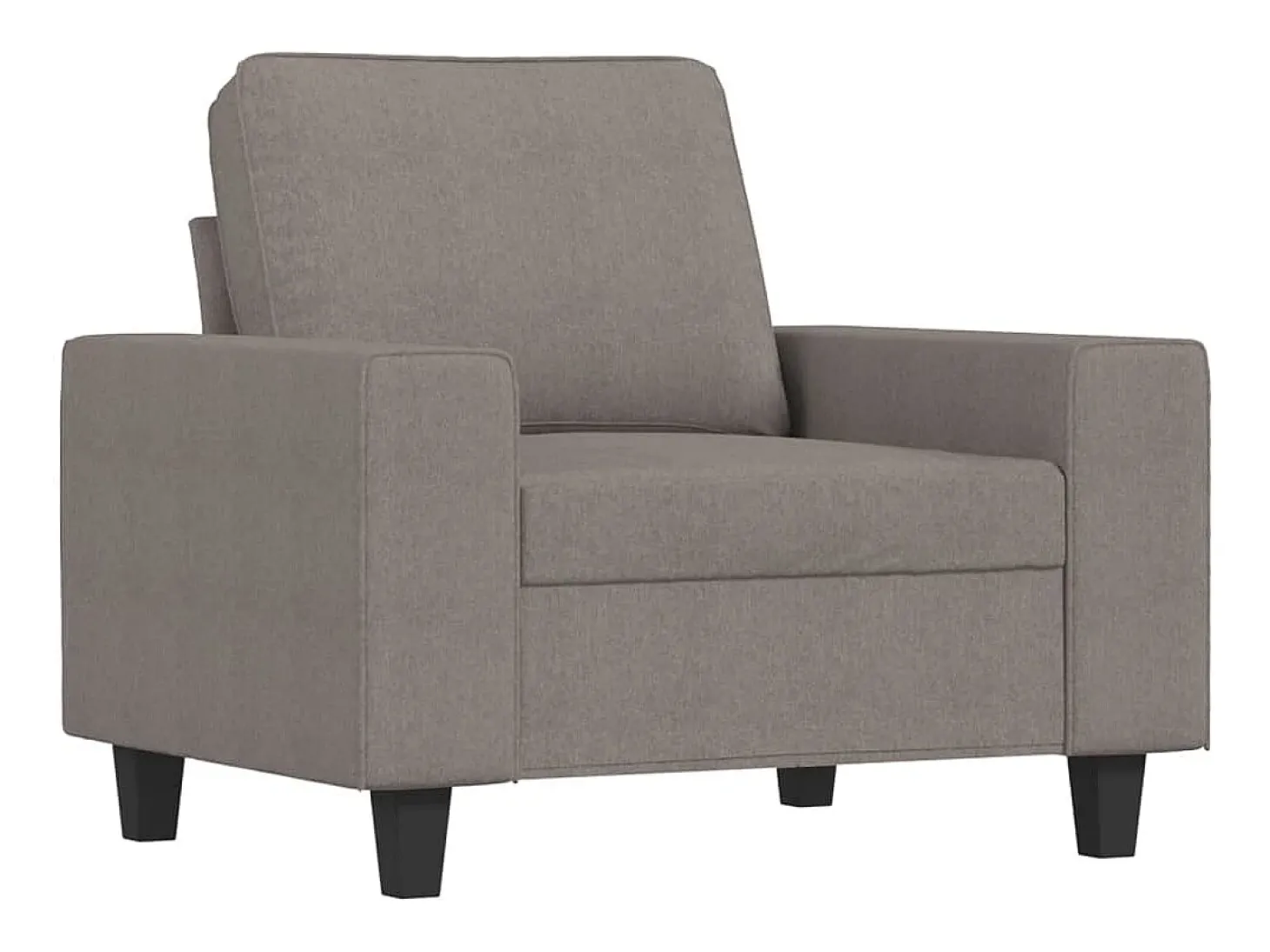 Sillón con taburete tela gris taupe 60 cm