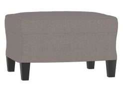Sillón con taburete tela gris taupe 60 cm