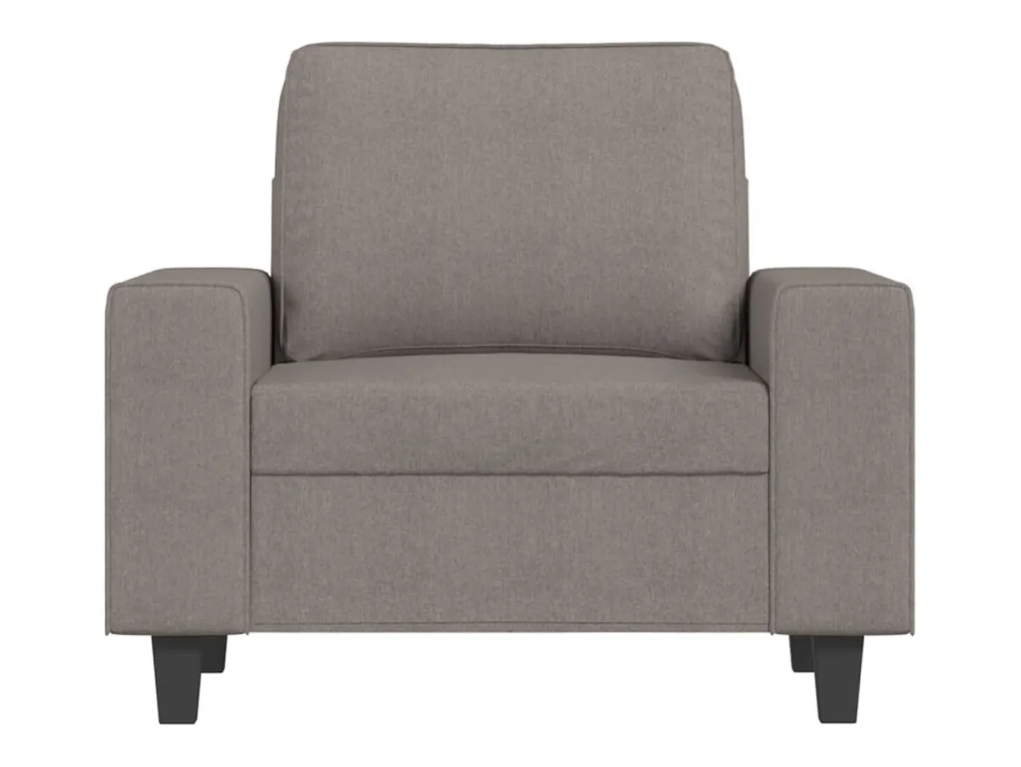 Sillón con taburete tela gris taupe 60 cm