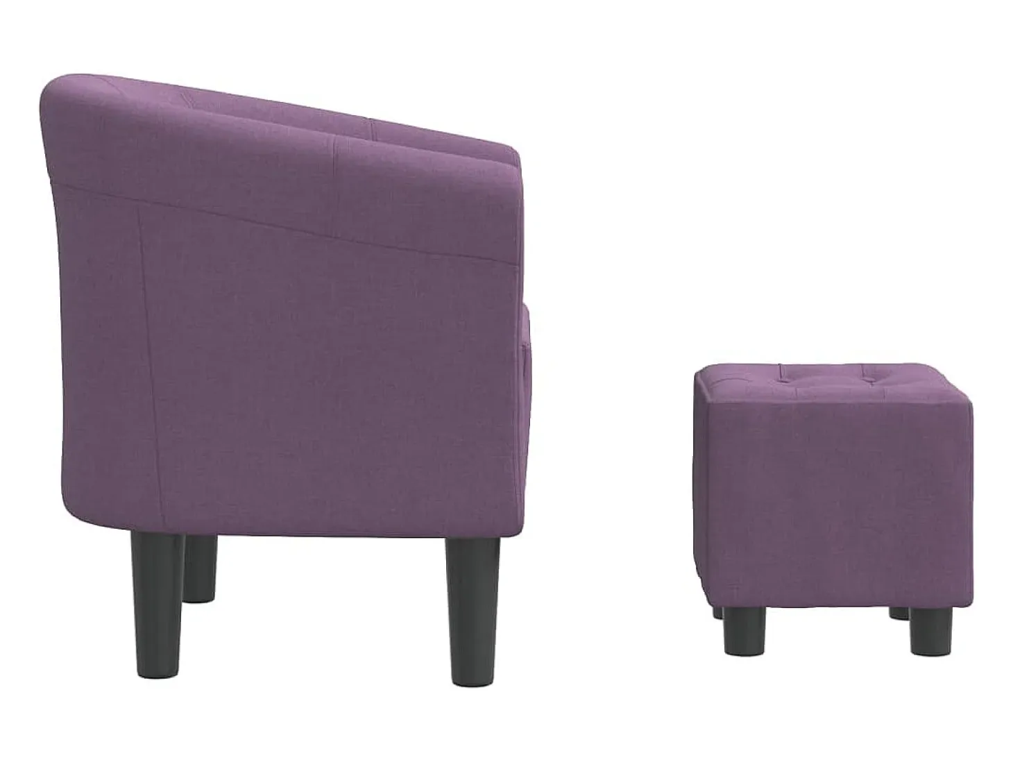 Sillón con taburete tela morado
