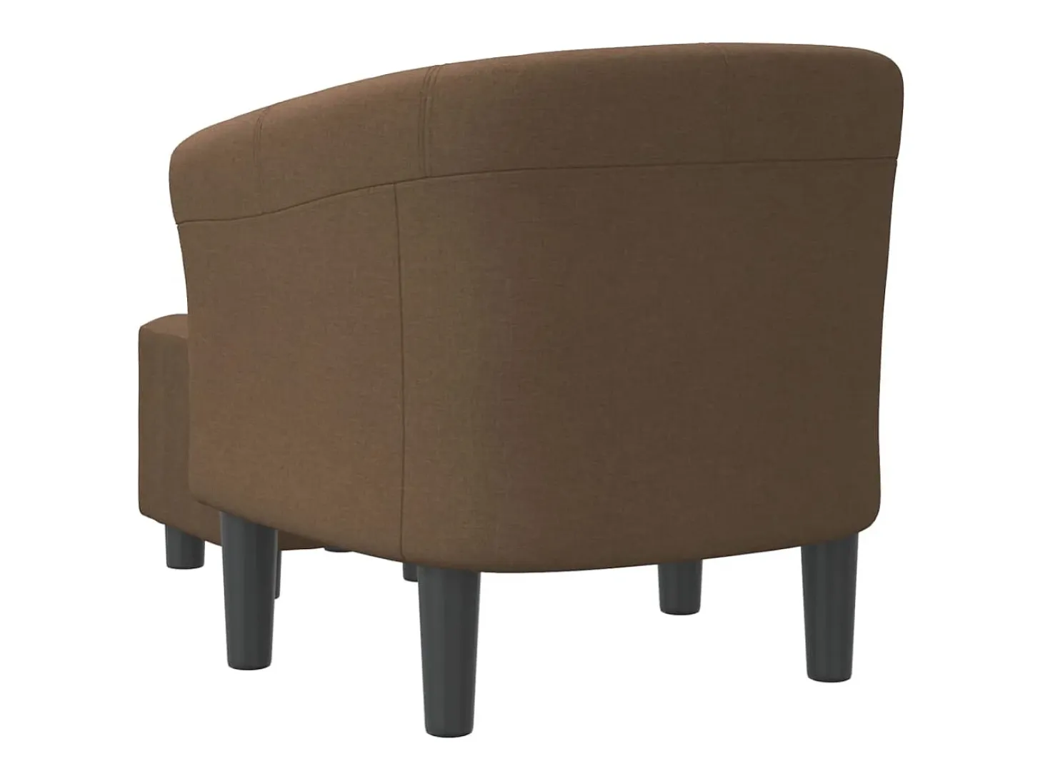 Sillón con taburete tela marrón