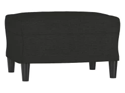 Sillón con taburete tela negro 60 cm