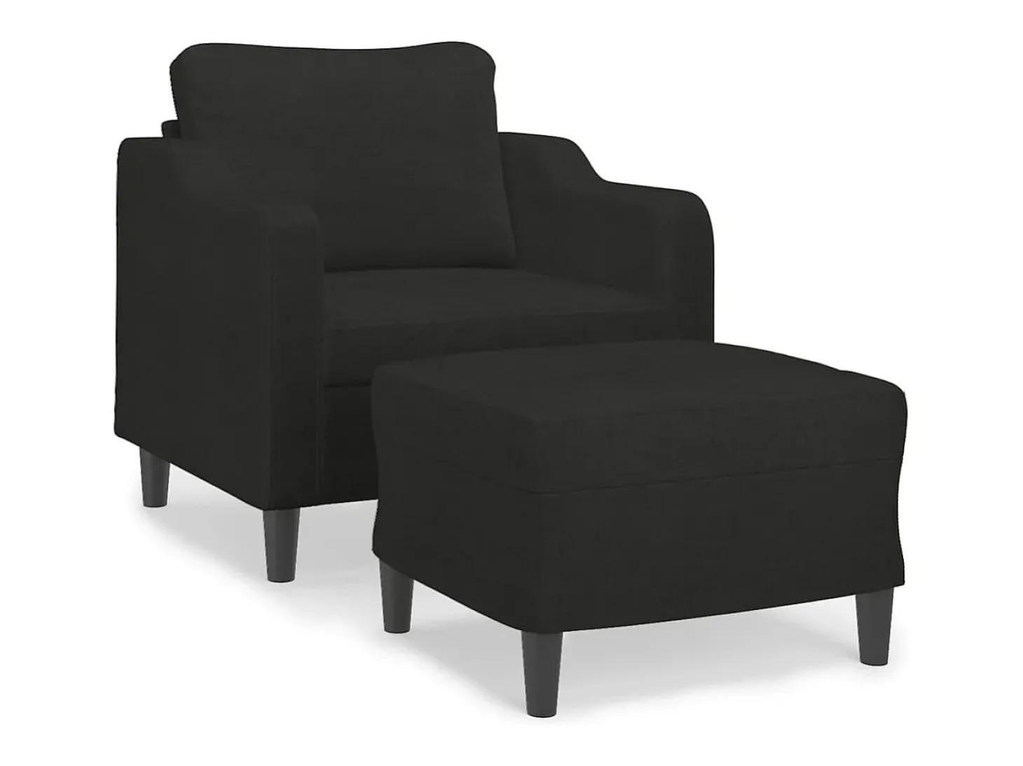 Sillón con taburete tela negro 60 cm