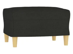 Sillón con taburete tela negro 60 cm