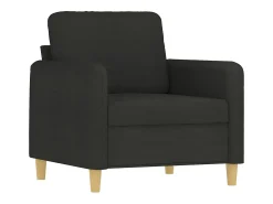 Sillón con taburete tela negro 60 cm