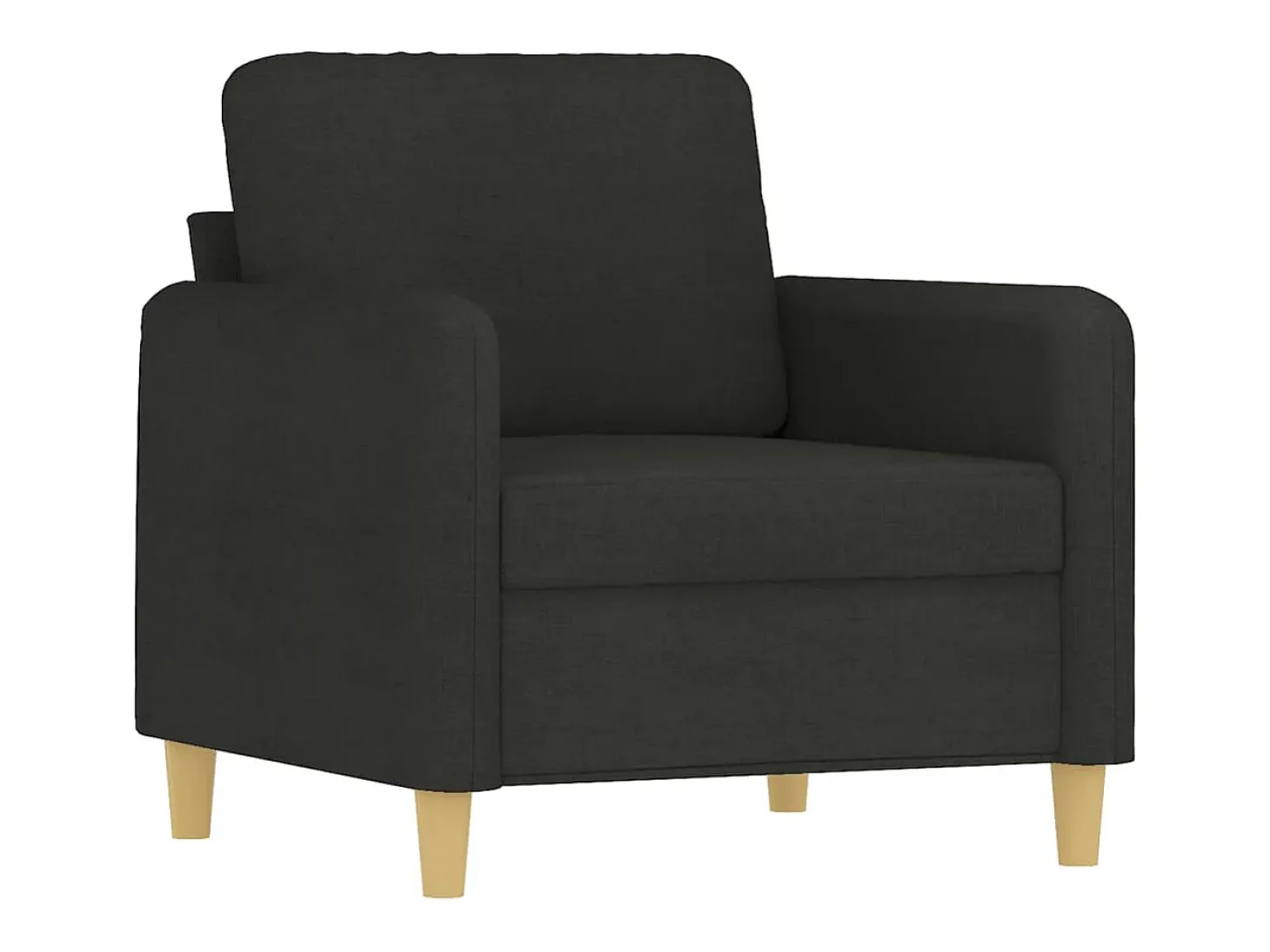 Sillón con taburete tela negro 60 cm