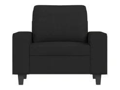 Sillón con taburete tela negro 60 cm