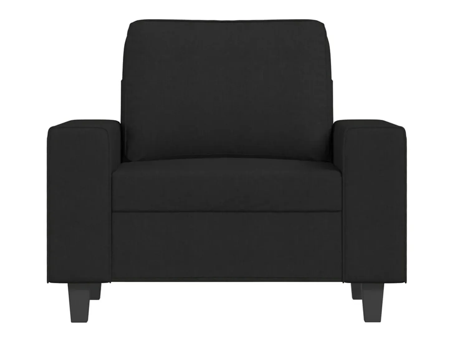 Sillón con taburete tela negro 60 cm
