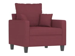 Sillón con taburete tela rojo tinto 60 cm