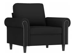 Sillón con taburete terciopelo negro 60 cm ES361366