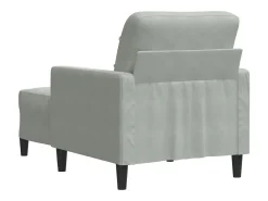 Sillón con taburete terciopelo gris claro 60 cm