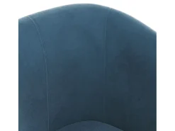 Sillón con taburete terciopelo azul oscuro