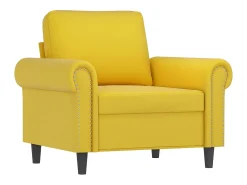 Sillón con taburete terciopelo amarillo 60 cm