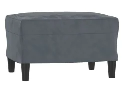 Sillón con taburete terciopelo gris oscuro 60 cm