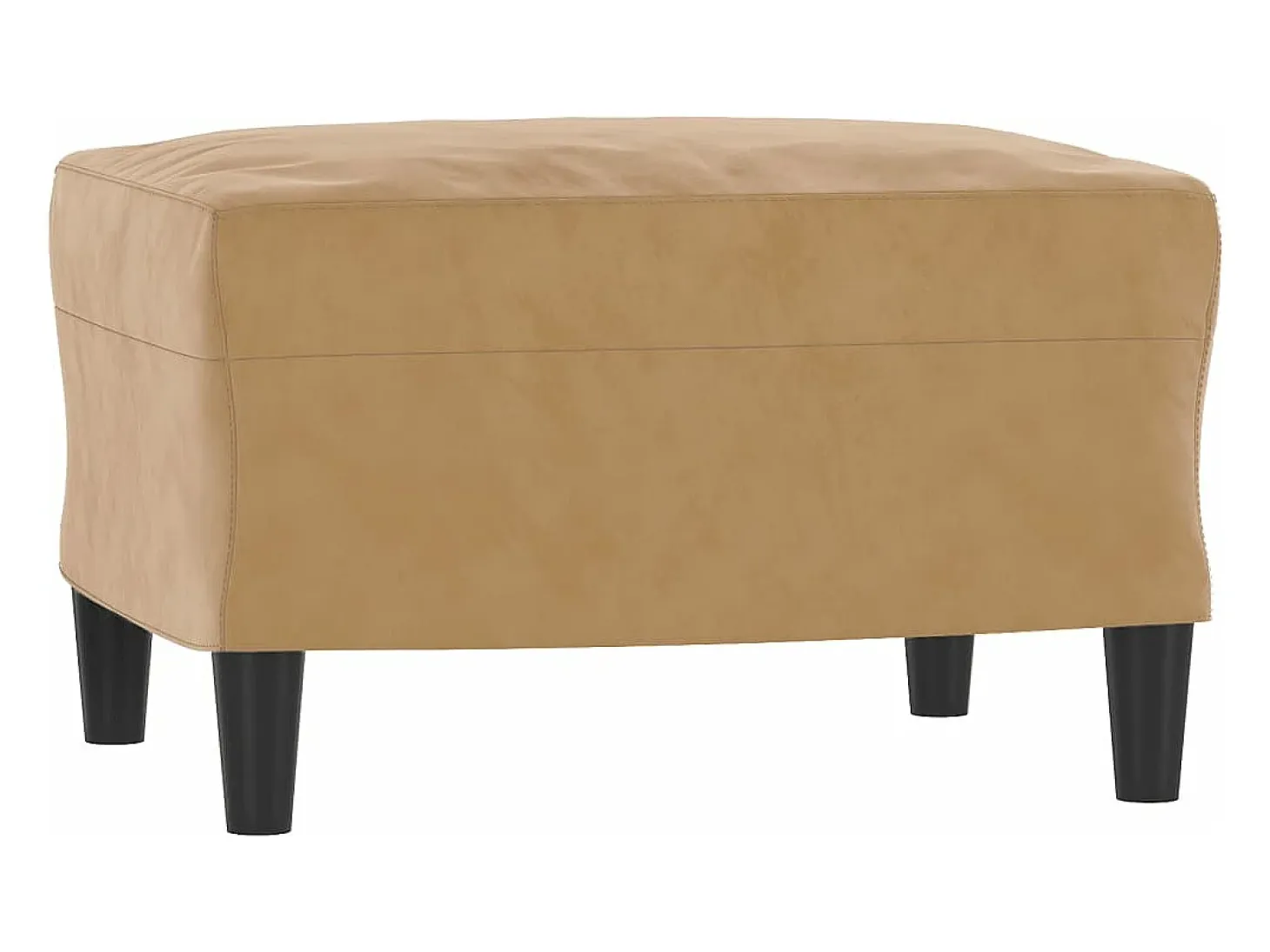 Sillón con taburete terciopelo marrón 60 cm
