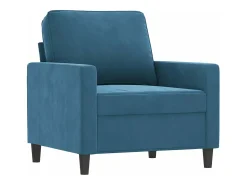 Sillón con taburete terciopelo azul 60 cm