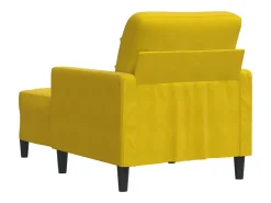 Sillón con taburete terciopelo amarillo 60 cm