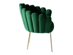 Sillón concha butaca diseño moderno terciopelo patas doradas Calicis - Verde oscuro