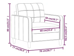 Sillón Crema 60 cm Tela