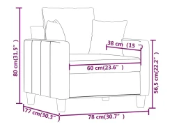 Sillón Crema 60 cm Tela