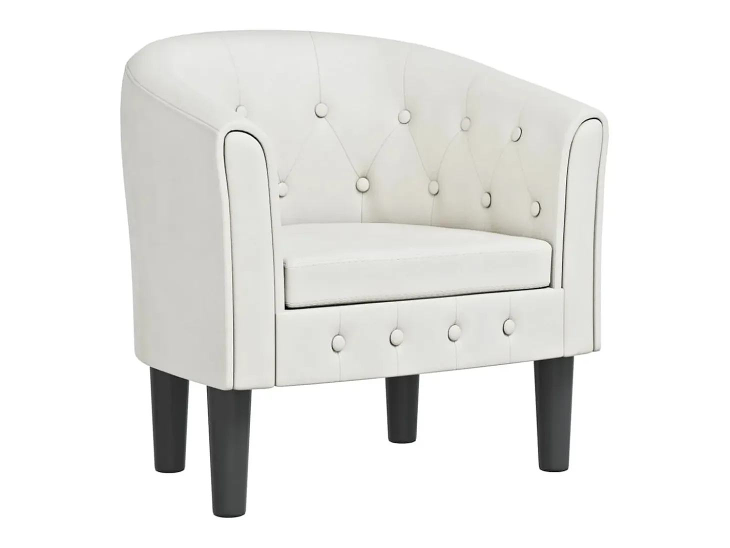 Sillón cuero sintético blanco