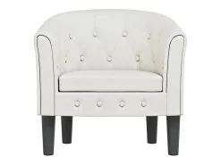 Sillón cuero sintético blanco