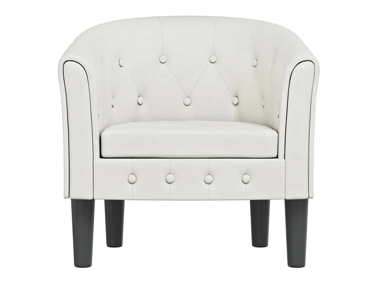 Sillón cuero sintético blanco