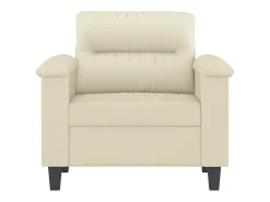 Sillón cuero sintético crema 60 cm