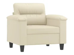 Sillón cuero sintético crema 60 cm